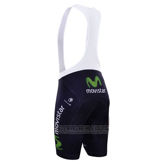 2015 Fahrradbekleidung Movistar Shwarz Trikot Kurzarm und Tragerhose